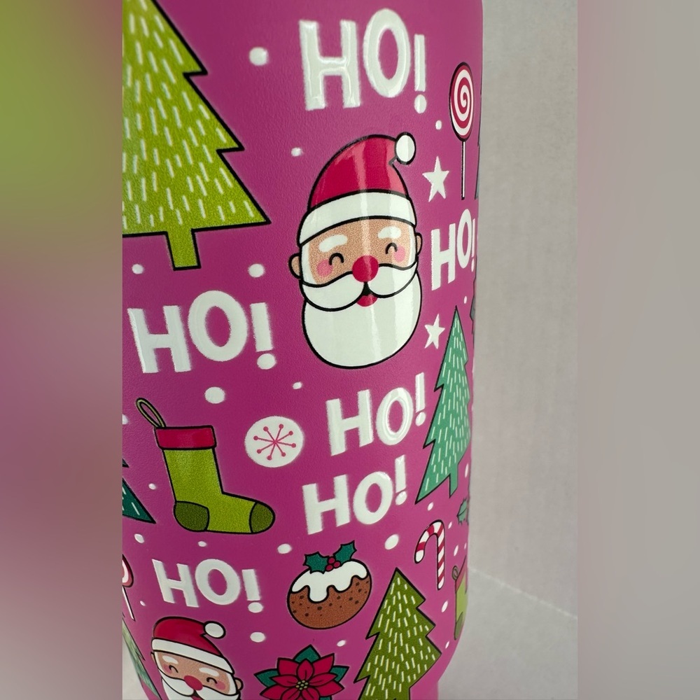 Meoky 40oz Festive Pink Holiday Tumbler with Straw - Picture 17 of 17